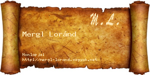 Mergl Loránd névjegykártya